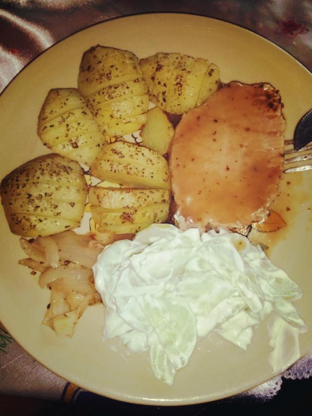 pieczony schab i ziemniaki